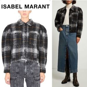 Isabel Marant Etoile Leiko check wool blend jacket FR 38 US 6